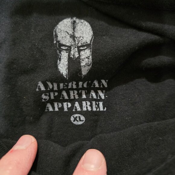 American Spartan Apparel Men's Tshirt XL Black W/Skelton in Camo - Picture 5 of 6